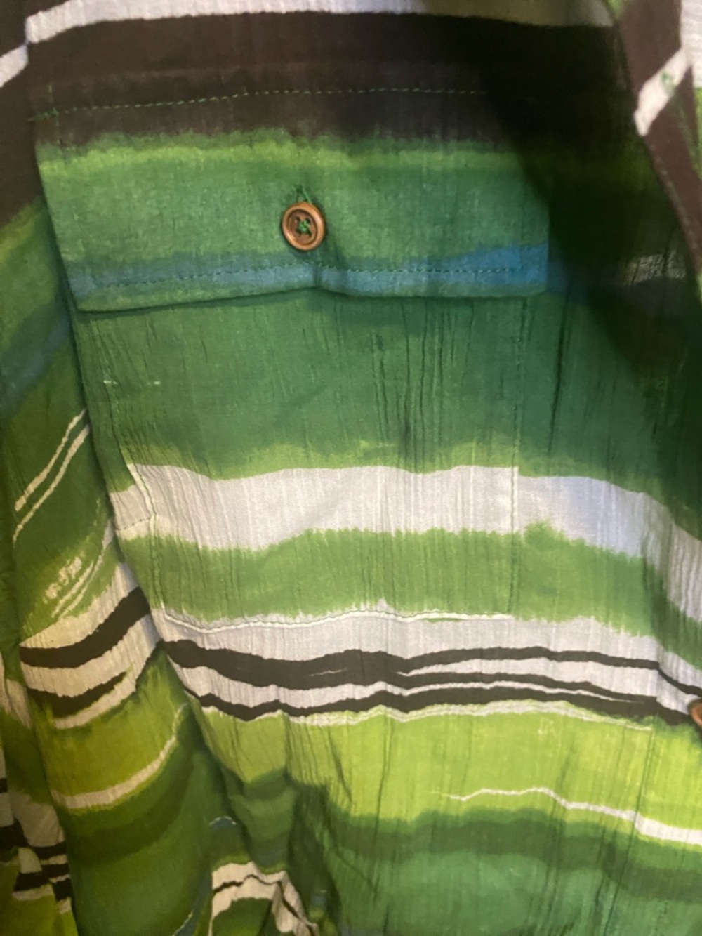 Jones New York Green Striped Button-Up Blouse - Picture 6 of 7
